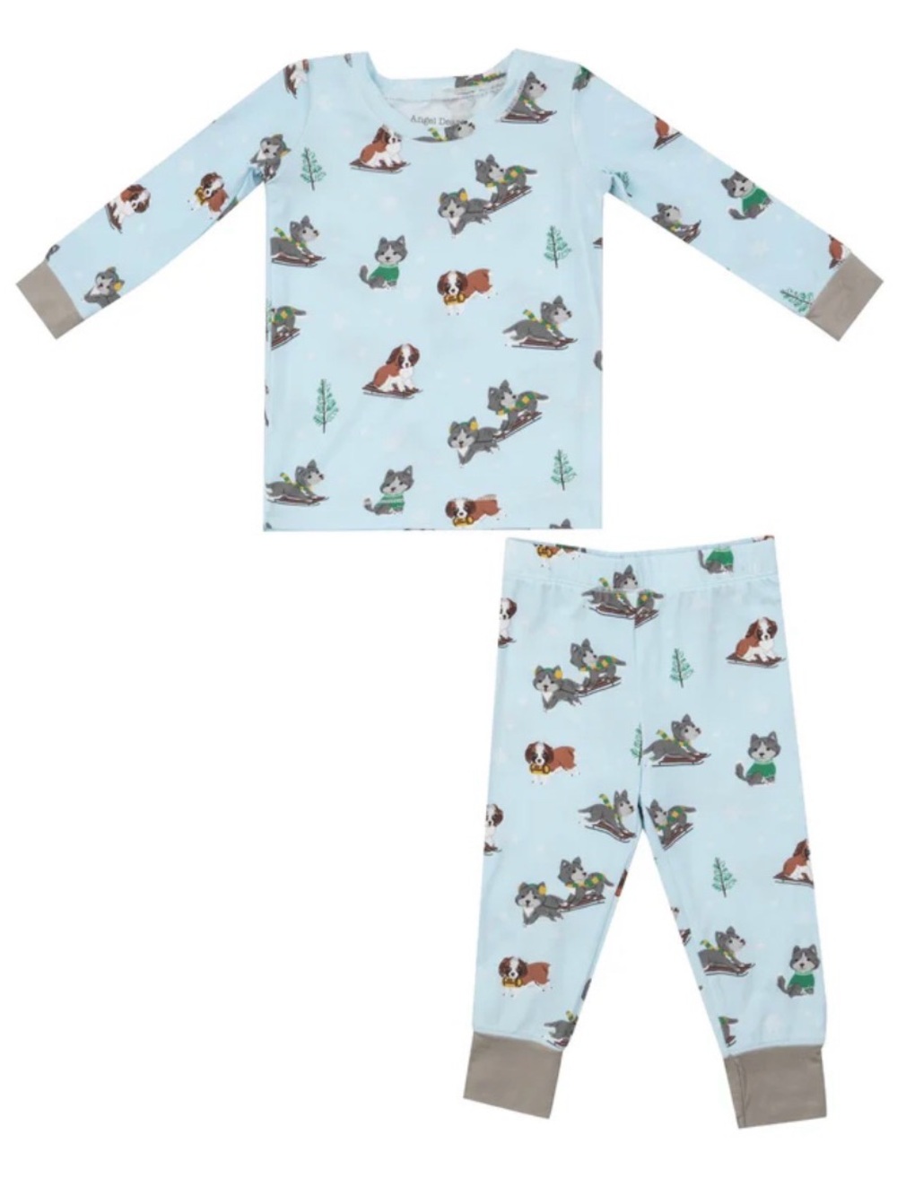 Blue Puppy Print Kids Pajama Set